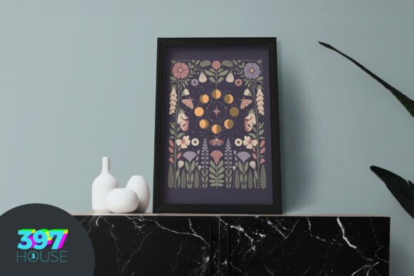 Download Celestial Moon Phases Botanical - Celestial Collection