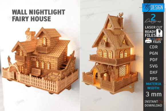 Download Fairy House Wall Nightlight Laser Bundle - House Collection