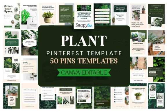 Download Plant Pinterest Pins Canva Templates - Premium Resources