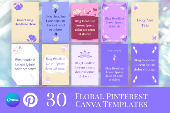 Download Floral Pinterest Pin Canva Templates - Premium Resources