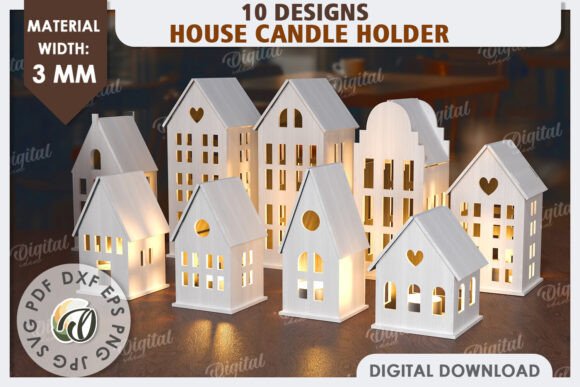 Download House Candle Holders Laser Cut Bundle - House Collection