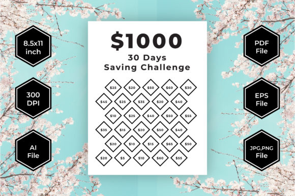 Download $1000 in 30Days Money Saving Challenge - Premium Resources